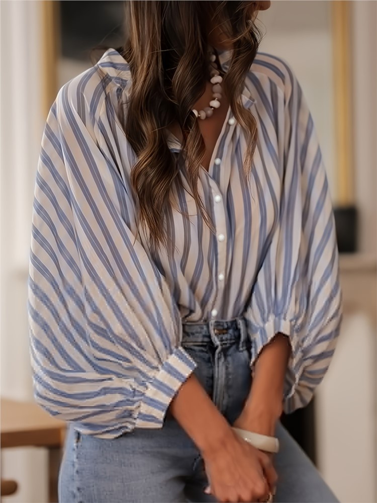 Summer Clothing Holiday - Camisa informal a rayas para mujer,