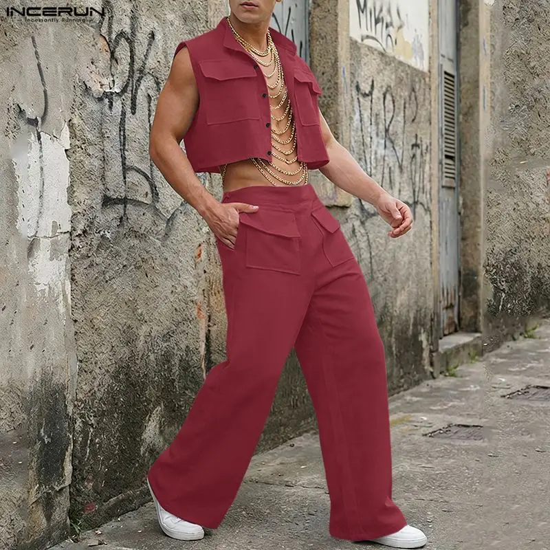Summer Clothing Types - Conjuntos INCERUN para Hombre, Camiseta sin