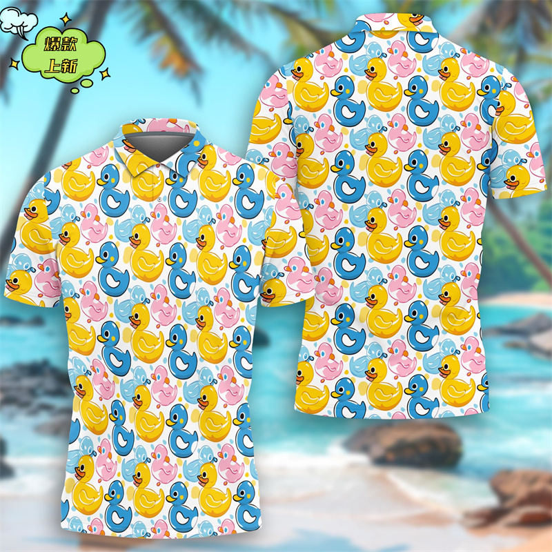 Summer Duck Clothing - Camiseta Polo con estampado 3D de