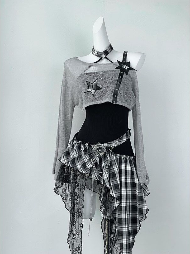 Summer Clothing Y2K - Conjuntos irregulares de diseño de chica
