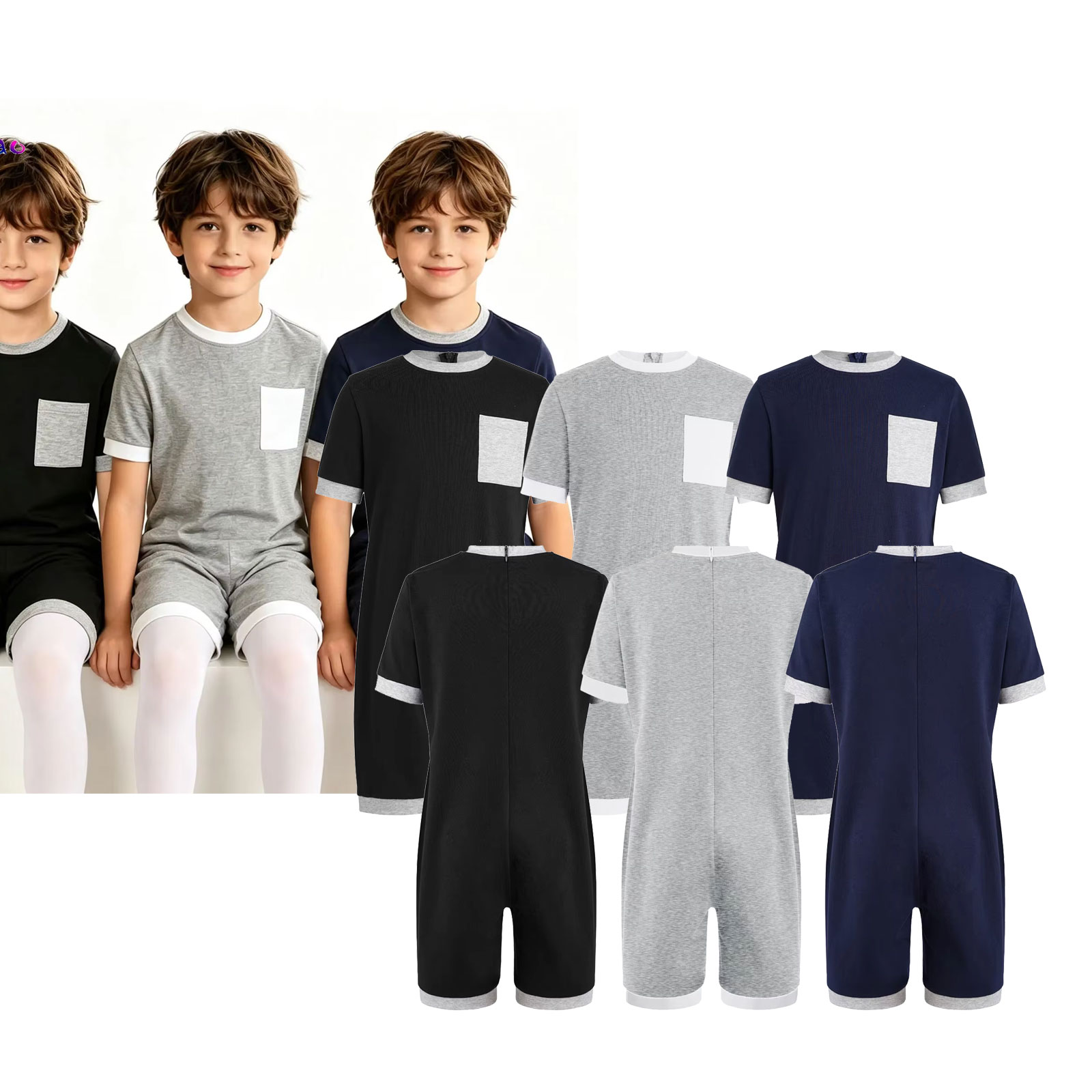 Summer Clothing Kids Boys - 3 Piezas de Ropa Adaptada para