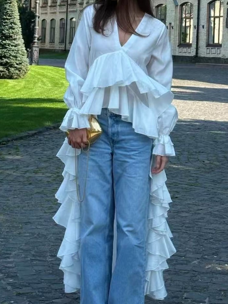 Camisa larga con volantes para - Summer Clothing Holiday reseña y precio