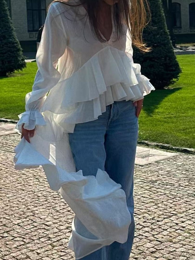 Camisa larga con volantes para - Summer Clothing Holiday reseña y precio