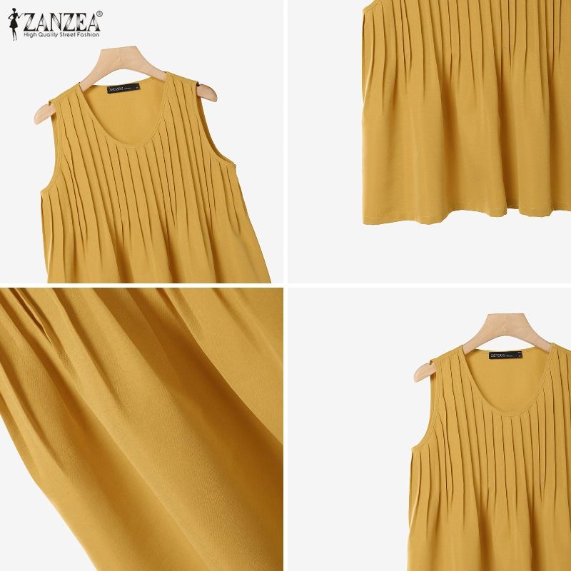 ZANZEA-Top sin mangas con vola - Summer Clothing Holiday reseña y precio