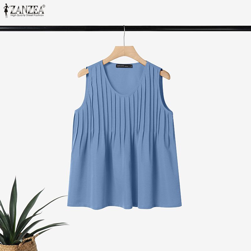 ZANZEA-Top sin mangas con vola - Summer Clothing Holiday reseña y precio