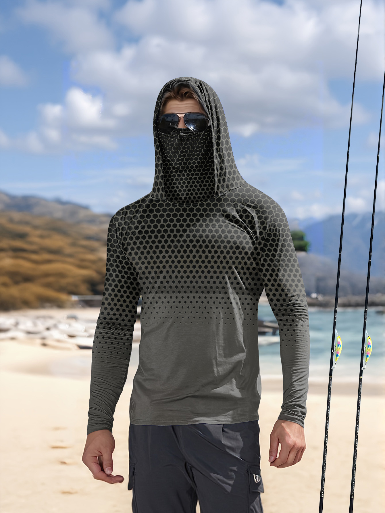 Camisa de pesca con capucha pa - Summer Clothing Mens reseña y precio