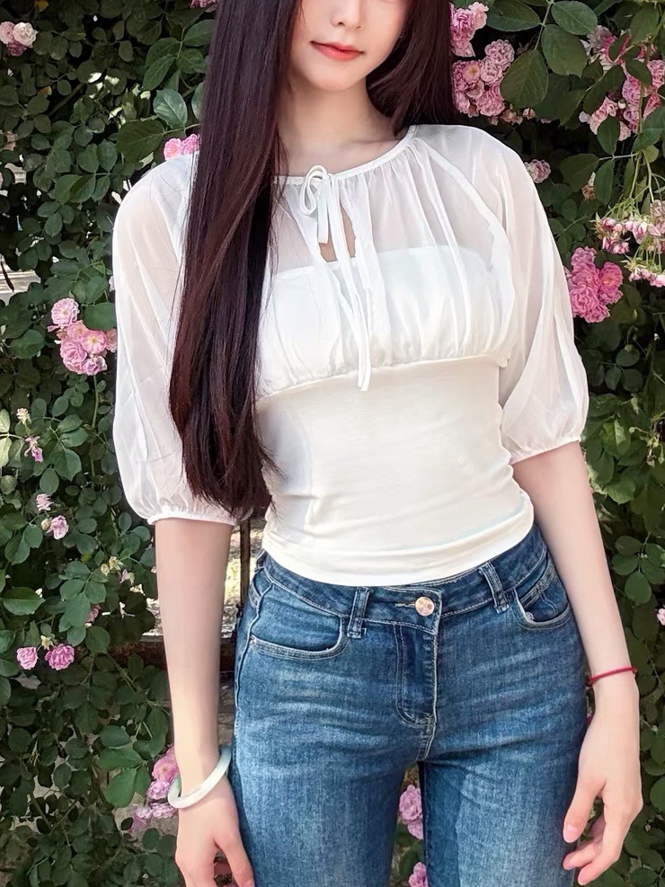Top con paneles de seda de mor - Summer Clothing Y2K reseña y precio