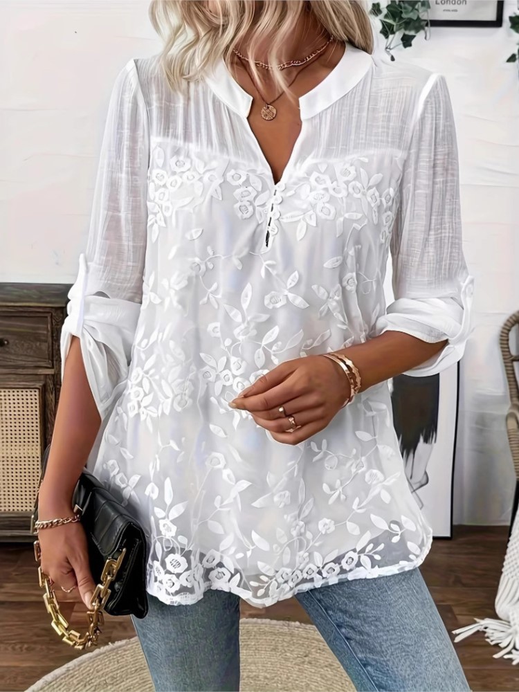 Camisa de encaje blanco a la m - Summer Clothing Holiday reseña y precio