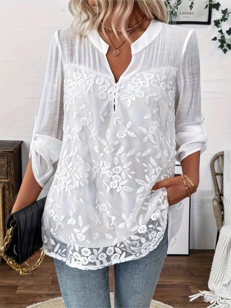 Camisa de encaje blanco a la m - Summer Clothing Holiday reseña y precio