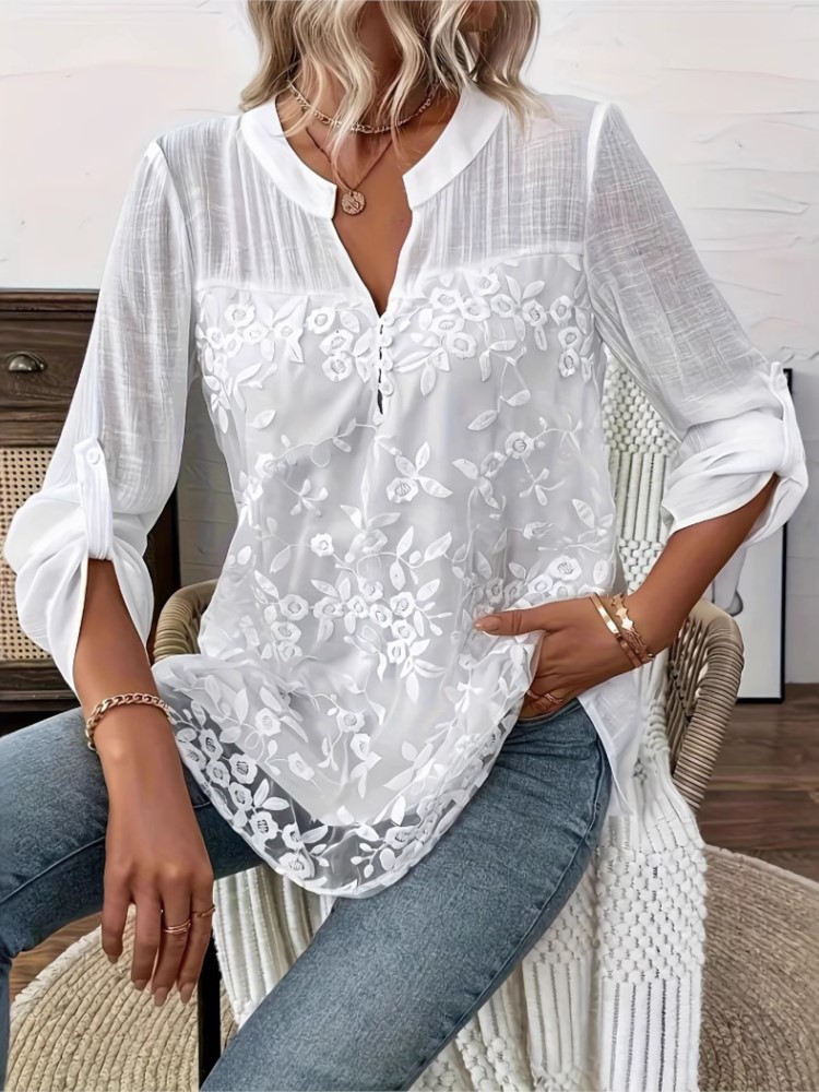 Camisa de encaje blanco a la m - Summer Clothing Holiday reseña y precio