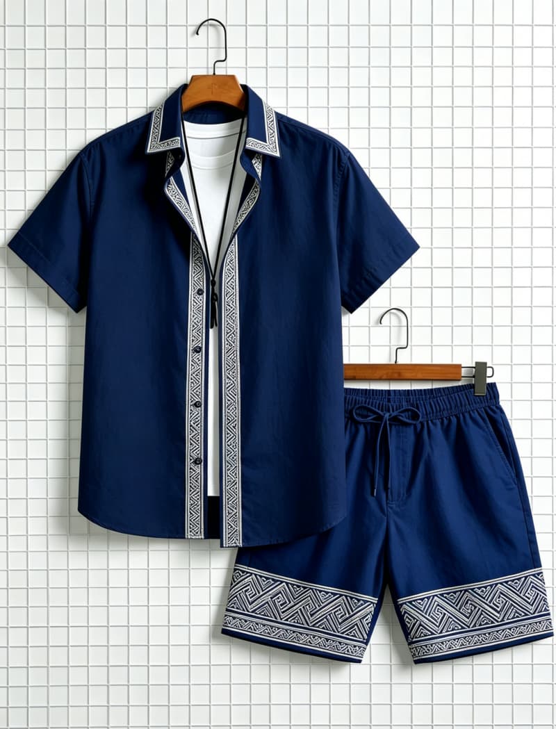 Conjunto de camisa de manga co - Summer Clothing Types reseña y precio